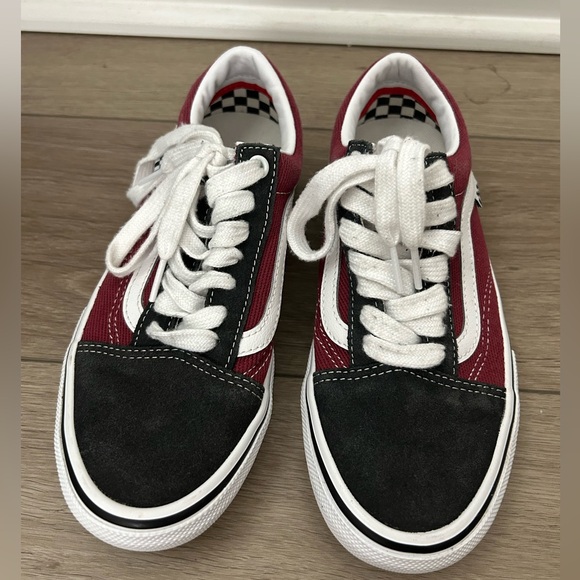 Vans Pop Cush Skater Shoes in Burgundy & Navy Blue, Size 5 - Picture 1 of 6
